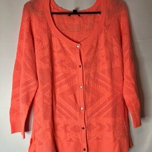 American Eagle Outfitters Vibrant Coral Cardigan